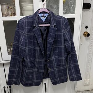 Tommy Hilfiger Navy Plaid Blazer